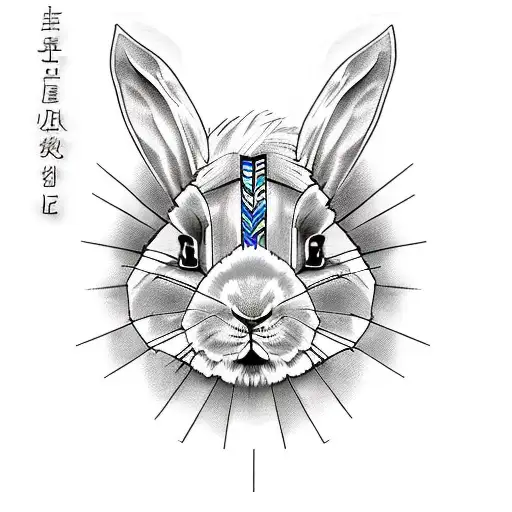 lionhead rabbit tattoo design idea