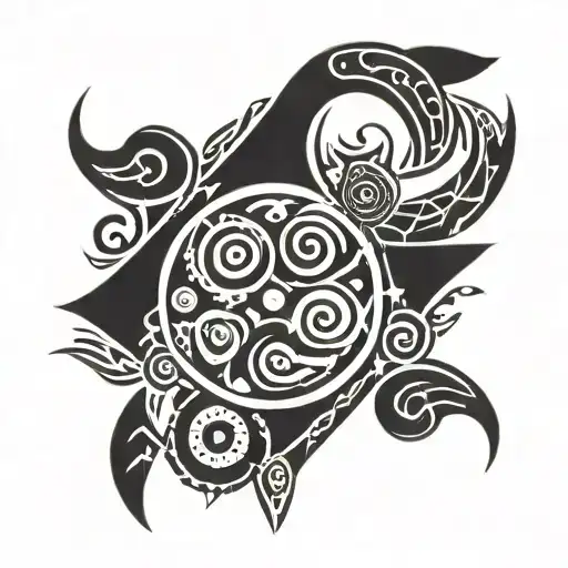 Taino inspired tribal tattoo design idea