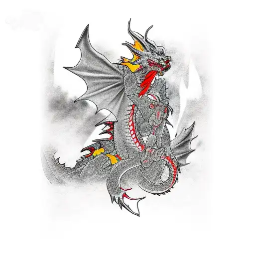 tokyo ghoul style dragon, simple tattoo design idea