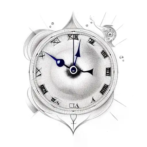Sketch "A Mesmerizing Tattoo Of A Clock Face..." Tattoo Idea BlackInk AI