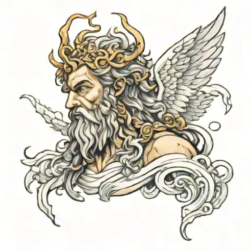 God zeus greek mythology tattoo design idea