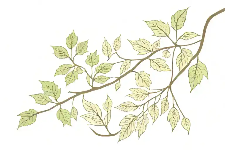 hornbeam and maple and willow leaf in a row  tattoo design idea