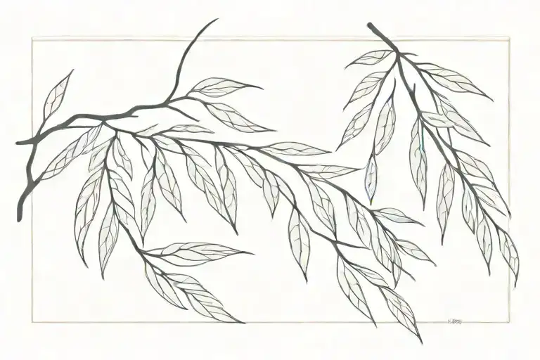 willow leaf  tattoo design idea