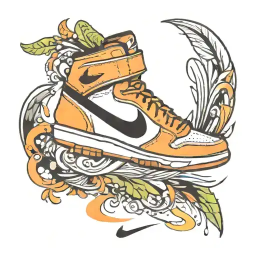  Nike swoosh logo transformed tattoo design idea