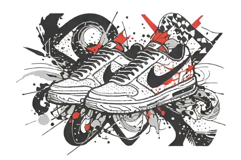 Nike swoosh logo transformed tattoo design idea