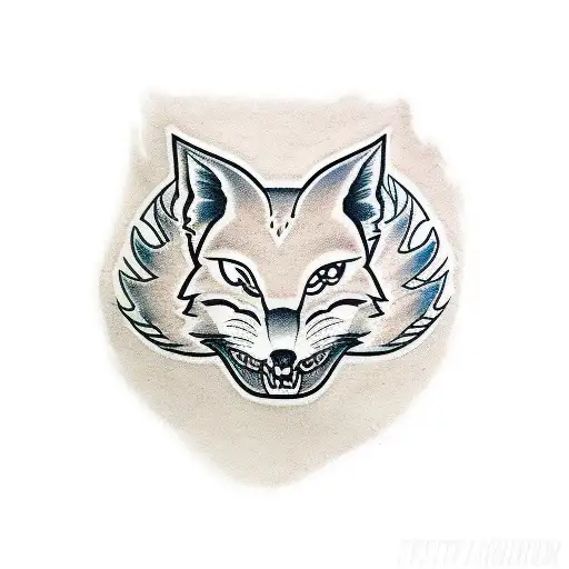 kitsune mask tattoo design idea