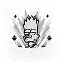 Bart Simpson with tattoos tattoo design idea