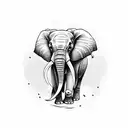 elephant with trees tattoo design idea