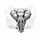 elephant with trees tattoo design idea