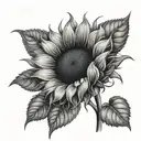 sunflower with ladybug tattoo design idea