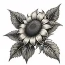 sunflower with ladybug tattoo design idea