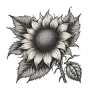 sunflower with ladybug tattoo design idea