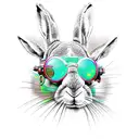 hare cyberpunk tattoo design idea