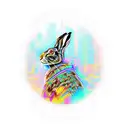 hare cyberpunk tattoo design idea