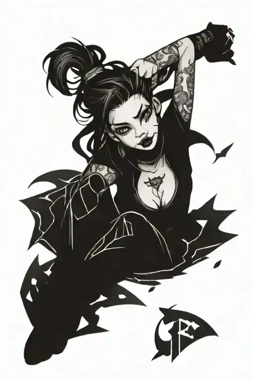 Jinx league of legends tattoo design idea