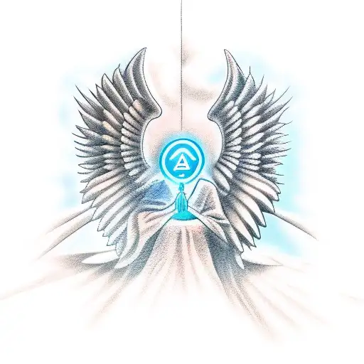 A guardian angel tattoo protecting the chosen one tattoo design idea