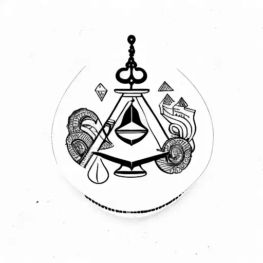 An open book with a justice scale balancing on top tattoo design idea