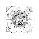 An open book with a justice scale balancing on top tattoo design idea