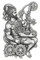 Vignesh and libra zodiac sign and machine operator working tattoo design idea