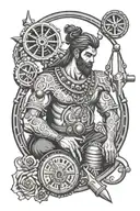 Vignesh and libra zodiac sign and machine operator working tattoo design idea