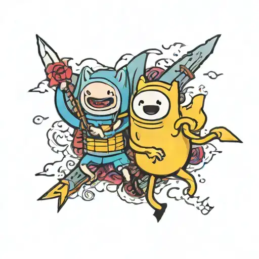 Fin And Jake From adventure time tattoo design idea