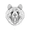 grizzly bear with salmon tattoo design idea