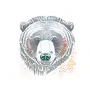 grizzly bear with salmon tattoo design idea