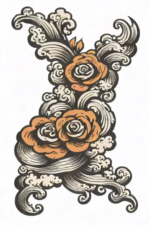 clouds swirling tattoo design idea
