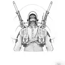 soldier with gun tattoo design idea