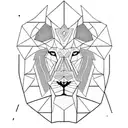 half face of geometric lion with brain and monk meditating. add some mexican style tattoo design idea