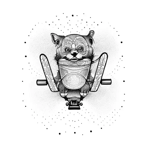 Skateboard tricks tattoo design idea