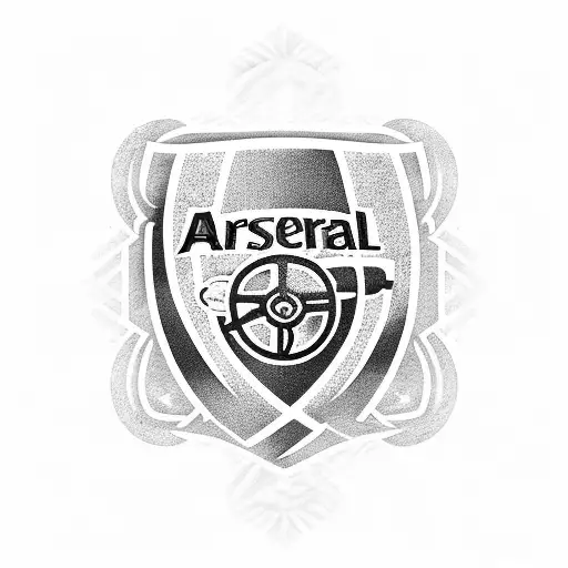 A soccer field with the Arsenal FC logo at the center tattoo design idea