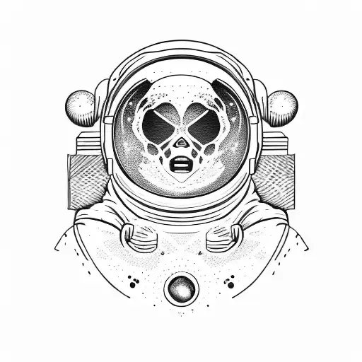 astronaut moon tattoo design idea