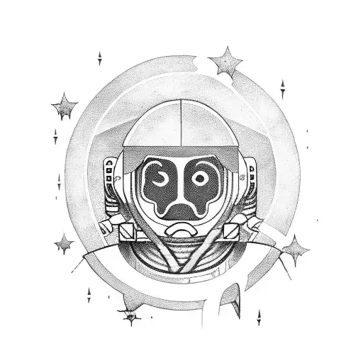 astronaut flia tino moon tattoo design idea