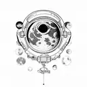 astronaut moon tattoo design idea