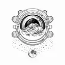 astronaut moon tattoo design idea