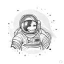 astronaut flia tino moon tattoo design idea