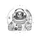 astronaut flia tino moon tattoo design idea