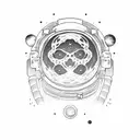 astronaut moon tattoo design idea