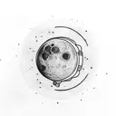 astronaut moon tattoo design idea