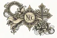 cross and last name tattoo tattoo design idea