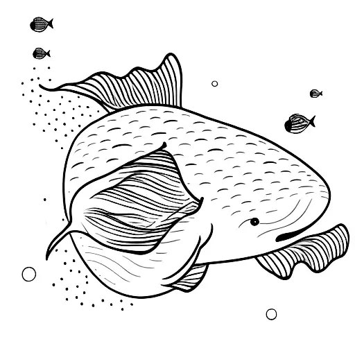 A whale swimming gracefully in the deep sea tattoo design idea