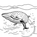 A whale swimming gracefully in the deep sea tattoo design idea