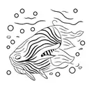 A whale swimming gracefully in the deep sea tattoo design idea