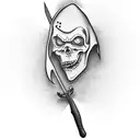 grim reaper with clock tattoo design idea