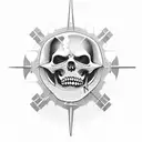 grim reaper with clock tattoo design idea