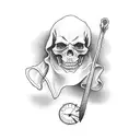 grim reaper with clock tattoo design idea