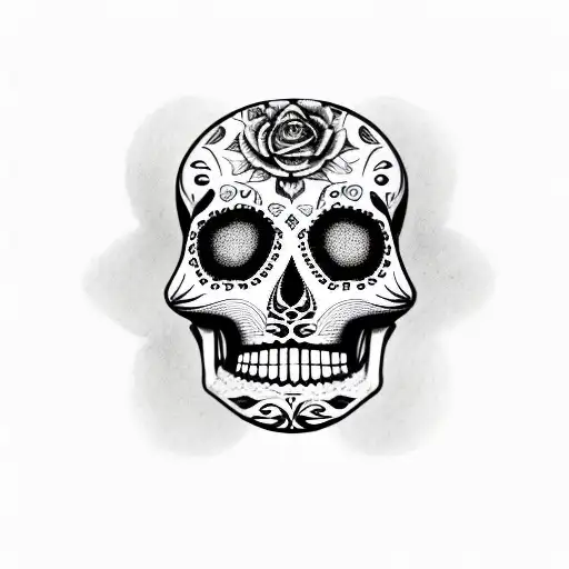 Mexican sugar skull third eye tattoo design idea