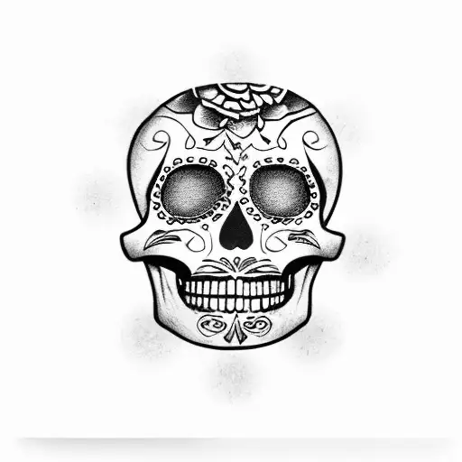 Mexican sugar skull third eye tattoo design idea