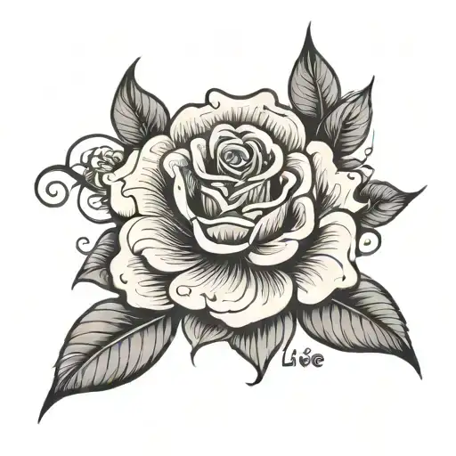 live love laugh with rose  tattoo design idea